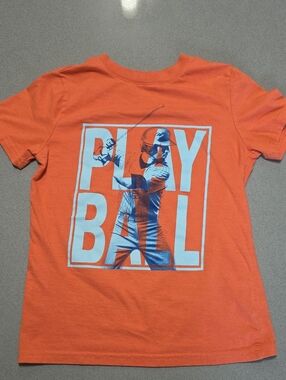Cat & Jack Orange Teen Boys 'Play Ball' Graphic Tee